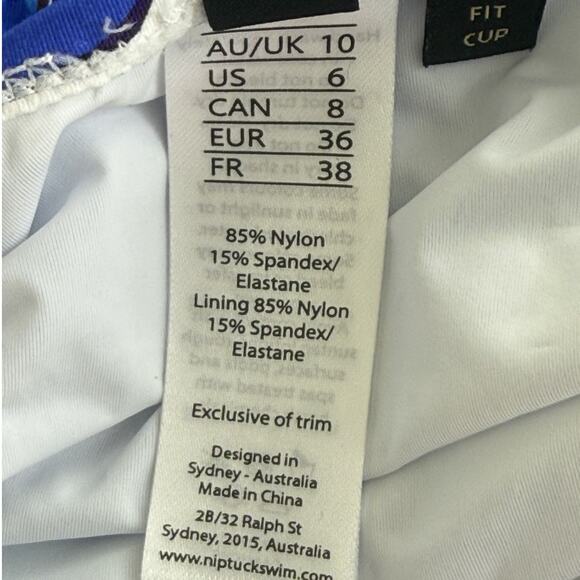 Nip Tuck Swim 6 One Piece Amanda Forget Me Not Swimsuit Multi-Fit Cup Blue White - Picture 9 of 10